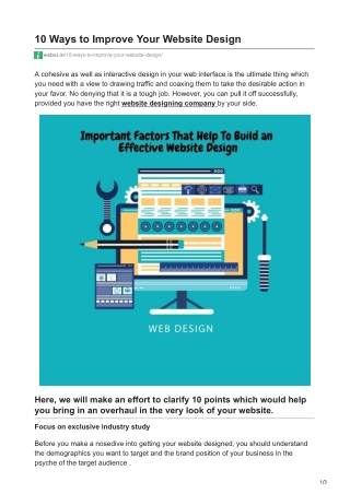 10 Ways to Improve Your Website Design