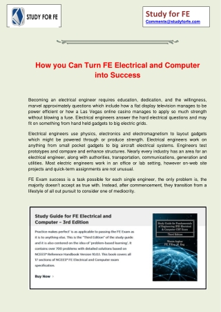 How you Can Turn FE Electrical and Computer into Success