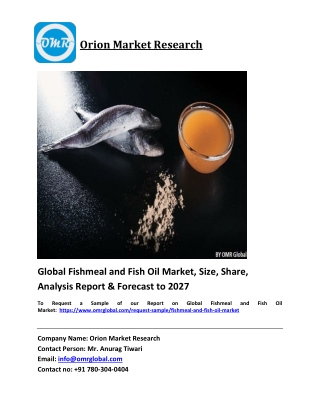 Global Fishmeal and Fish Oil Market Trends, Size, Competitive Analysis and Forec