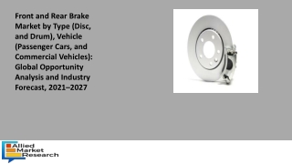 Front and Rear Brake Market