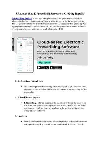 8 Reasons Why E-Prescribing Software Is Growing Rapidly