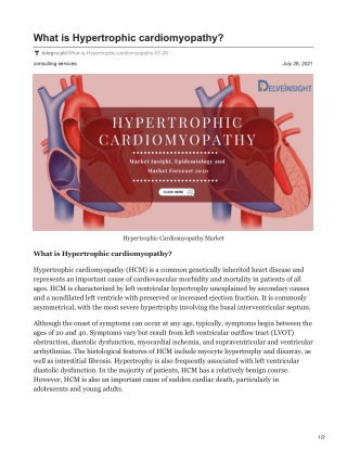 Hypertrophic cardiomyopathy Market