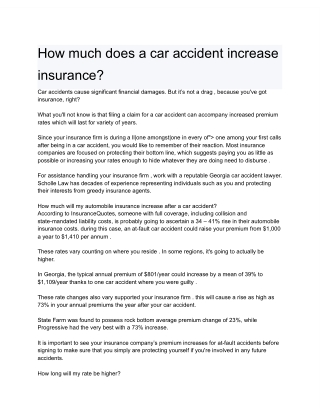 How much does a car accident increase insurance