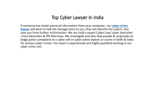 Top Cyber Lawyer in India