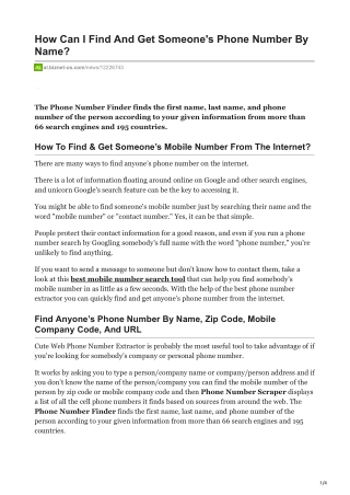 1How Can I Find & Get Someone’s Phone Number By Name Or Address