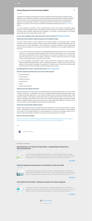 Oracle Services Market Sales Size Share Forecast 2027