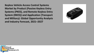 Keyless Vehicle Access Control Systems Market