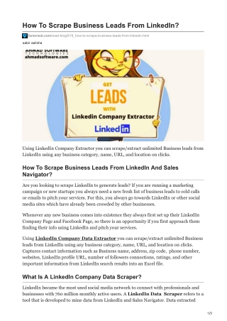 What Is The Best Way To Scrape Business Leads From LinkedIn?