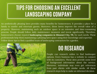 Tips for Choosing an Excellent Landscaping Company
