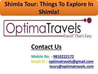 Shimla Tour Things To Explore In Shimla