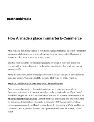 How AI made a place in smarter E-Commerce 12