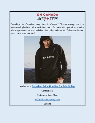 Canadian Pride Hoodies for Sale Online | Ohcanadaswag.com