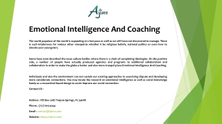 Emotional Intelligence And Coaching