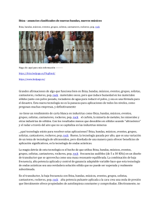 Ibiza - anuncios clasificados de nuevas bandas, nuevos músicos-converted