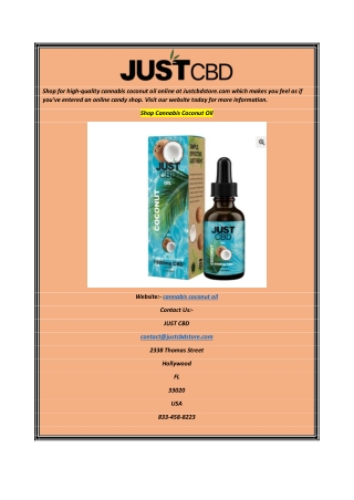 Shop Cannabis Coconut Oil