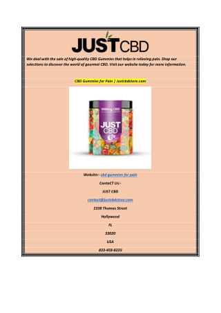 CBD Gummies for Pain  Justcbdstore.com