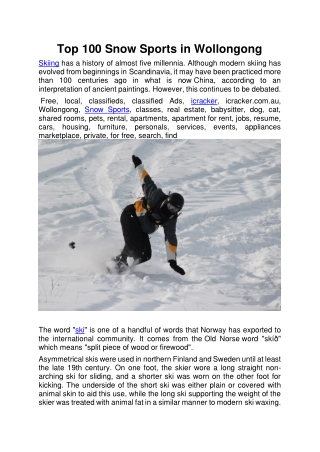 Top 100 Snow Sports in Wollongong