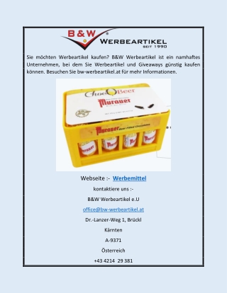 Werbeartikel| bw-werbeartikel.at
