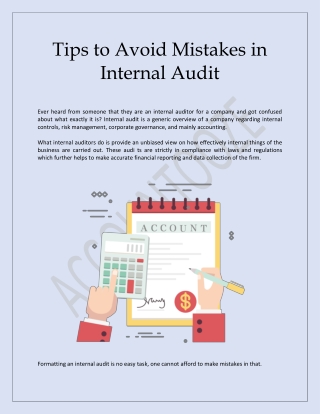 Bookkeeping for small business -Tips to Avoid Mistakes in Internal Audit - Accountooze