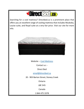 Cool Mattress  Directbed.ca