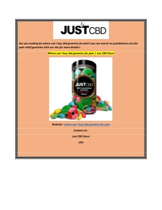 Where can i buy cbd gummies for pain  Just CBD Store