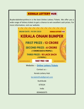 Online Lottery Tickets | buykeralalotteryonline.in