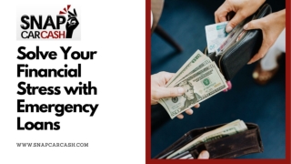 Solve Your Financial Stress with an Emergency Loans Canada