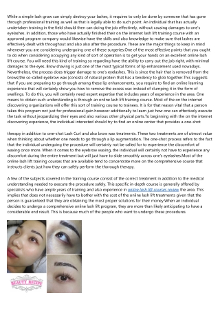The Urban Dictionary of best rated online lash lift courses