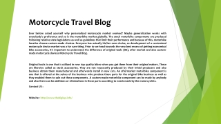 Motorcycle Travel Blog