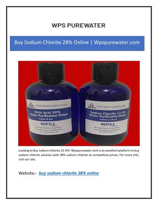 Buy Sodium Chlorite 28% Online | Wpspurewater.com