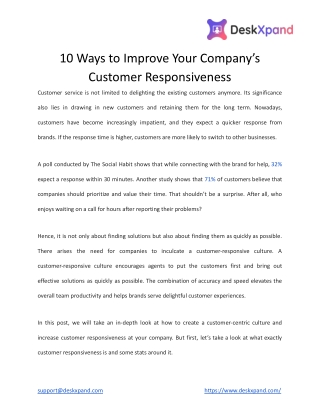 10 Ways to Improve Your Company’s Customer Responsiveness