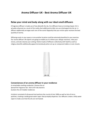 Aroma Diffuser UK