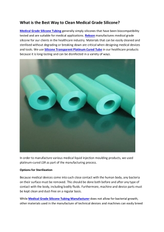 What is the Best Way to Clean Medical Grade Silicone
