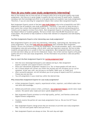 How do you make case study assignments interesting
