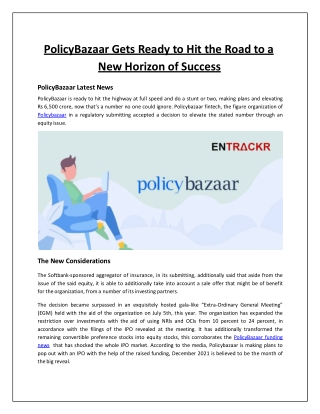 PolicyBazaar Gets Ready to Hit the Road to a New Horizon of Success