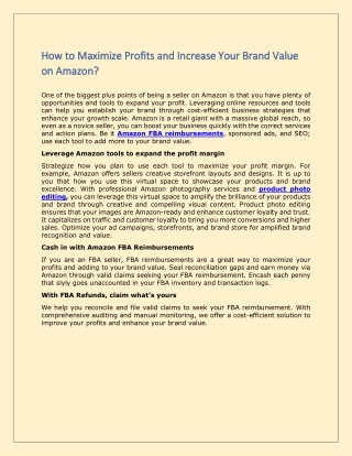 How to Maximize Profits and Increase Your Brand Value on Amazon