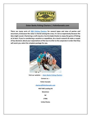 Outer Banks Fishing Charters | Fishinfannatic.com