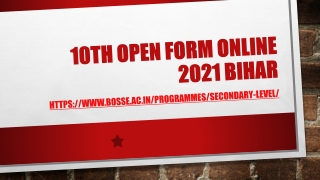 10TH OPEN FORM ONLINE 2021 BIHAR