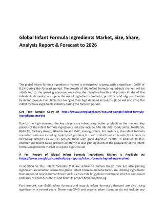 Global Infant Formula Ingredients Market OMR (1)