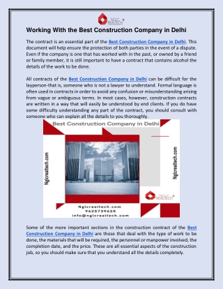 High Class- Best Construction Company in Delhi