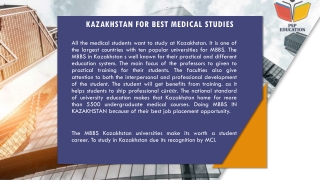 Kazakhstan For Best Medical Studies