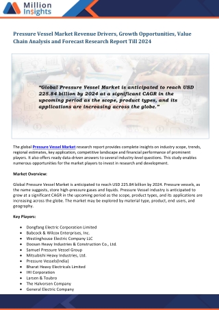Pressure Vessel Market
