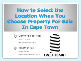 How to Select the Location When You Choose Property For Sale In Cape Town