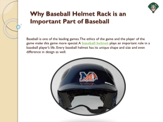 Why Baseball Helmet Rack is an Important Part of Baseball