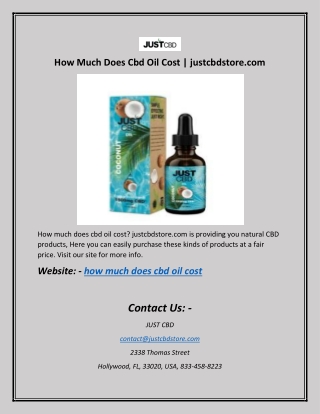 How Much Does Cbd Oil Cost | justcbdstore.com