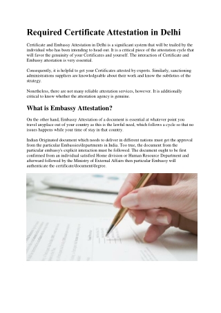 Get your Certificates attested by experts Certificate Attestation in Delhi