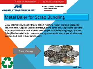 Metal Baler for Scrap Bundling