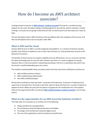 How do I become an AWS architect associate?