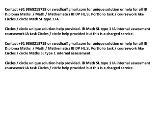 Circles IB Maths SL portfolio help, Circles IB Maths SL IA h