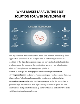 WHAT MAKES LARAVEL THE BEST SOLUTION FOR WEB DEVELOPMENT